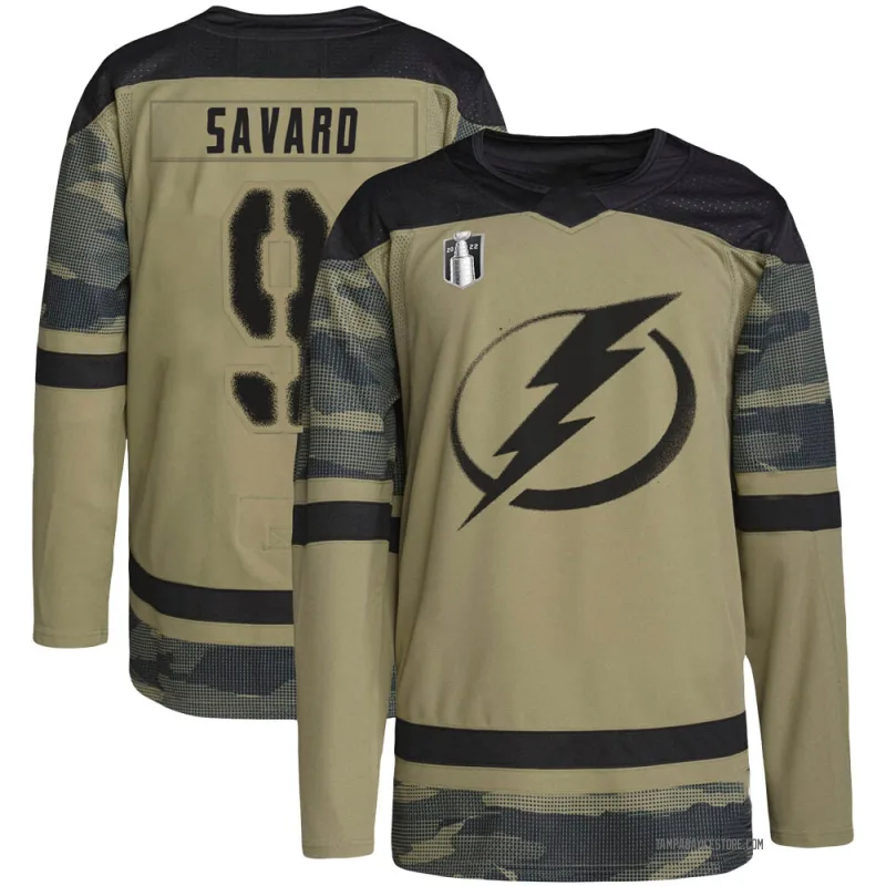 Camo Men's Denis Savard Tampa Bay Lightning Authentic Military Appreciation Practice 2022 Stanley Cup Final Jersey