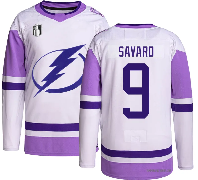 Men's Denis Savard Tampa Bay Lightning Authentic Hockey Fights Cancer 2022 Stanley Cup Final Jersey