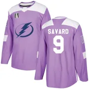 Purple Youth Denis Savard Tampa Bay Lightning Authentic Fights Cancer Practice 2022 Stanley Cup Final Jersey
