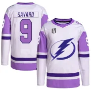 White/Purple Men's Denis Savard Tampa Bay Lightning Authentic Hockey Fights Cancer Primegreen 2022 Stanley Cup Final Jersey